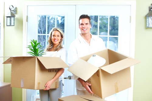 Removal van loading process for a house move in North London near Tufnellpark