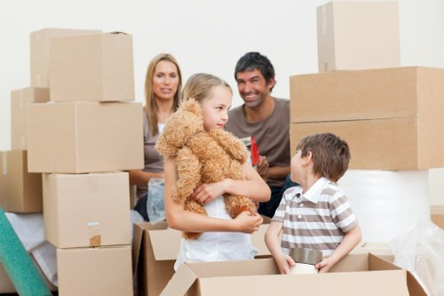 Packing materials and labelled boxes ready for a move in Tufnellpark